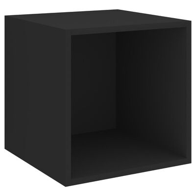 vidaXL sienas plaukts, melns, 37x37x37 cm, skaidu plāksne
