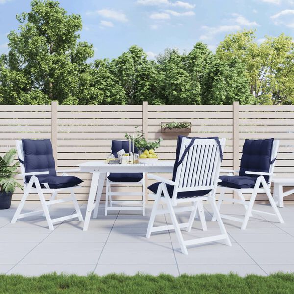 vidaXL dārza krēslu spilveni, 4 gab., tum&scaron;i zils oksforda audums