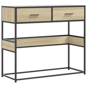 vidaXL konsoles galdiņ&scaron;, koka krāsa, 90x35x80 cm, inženierijas koks