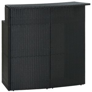 vidaXL dārza bāra galds, melns, 120x55x110 cm, PE rotangpalma