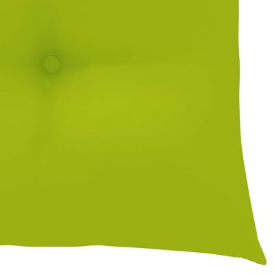 vidaXL šūpuļkrēsls ar spilgti zaļu matraci, masīvs tīkkoks