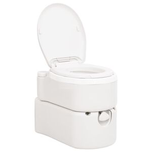 vidaXL integrētā kempinga tualete, balta, 24+17 L, HDPE un PP