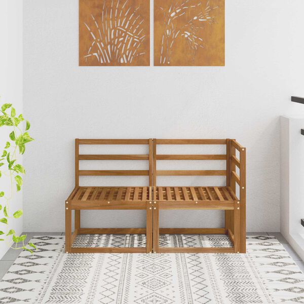 vidaXL Āra vidējais un stūrī eso&scaron;s dīvāns 2 Gabals Dabiska