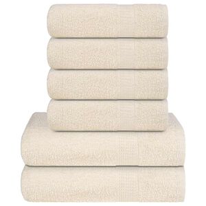 vidaXL 6 daļu dvieļu komplekts, FROGN, krēmkrāsas, 360 g/m&sup2;