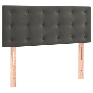 vidaXL gultas galvgalis, 100x5x78/88 cm, tum&scaron;i pelēks samts