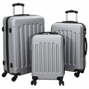vidaXL Koferis 3 gab. Sudraba 50 x 31 x 78 cm ABS plastmasa