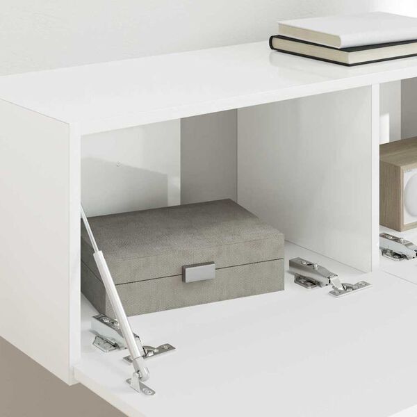 vidaXL TV sienas skapītis 2 pcs Spīdīga Balta 98 x 31 x 29,5 cm