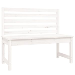 vidaXL dārza sols, 109 cm, priedes masīvkoks, balts