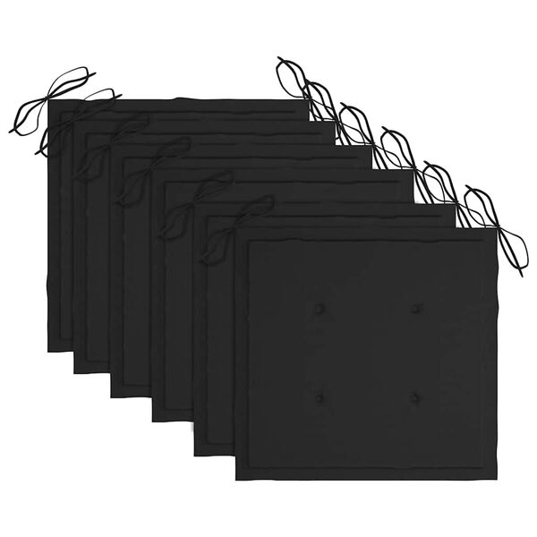 vidaXL saliekami āra krēsli ar matračiem, 6 gab., akācijas masīvkoks