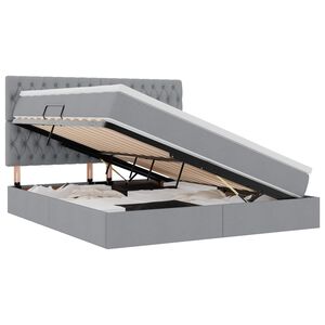 vidaXL Gulta ar uzglabā&scaron;anas vietu un matraci 160 x 200 cm Poliesters