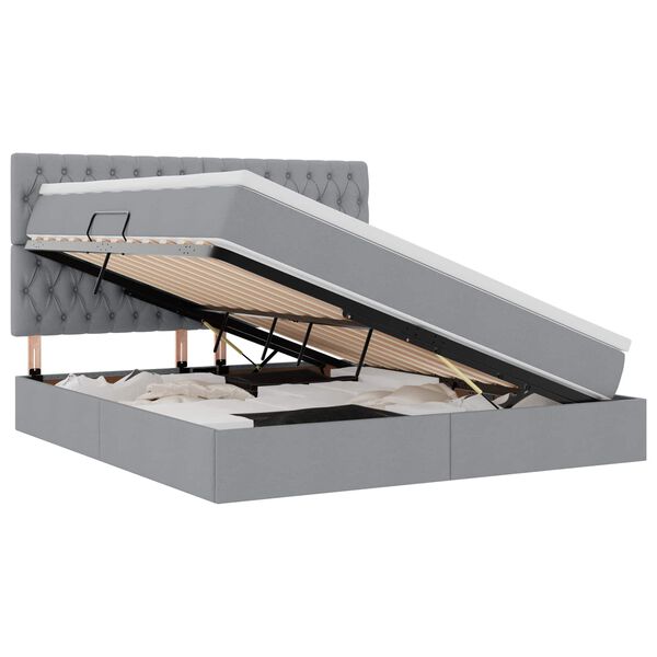 vidaXL Gulta ar uzglabā&scaron;anas vietu un matraci 160 x 200 cm Poliesters