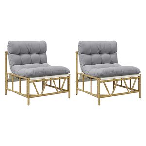 vidaXL Dārza krēsls 2 pcs Gai&scaron;i pelēka 75 x 75 x 71 cm Tērauds