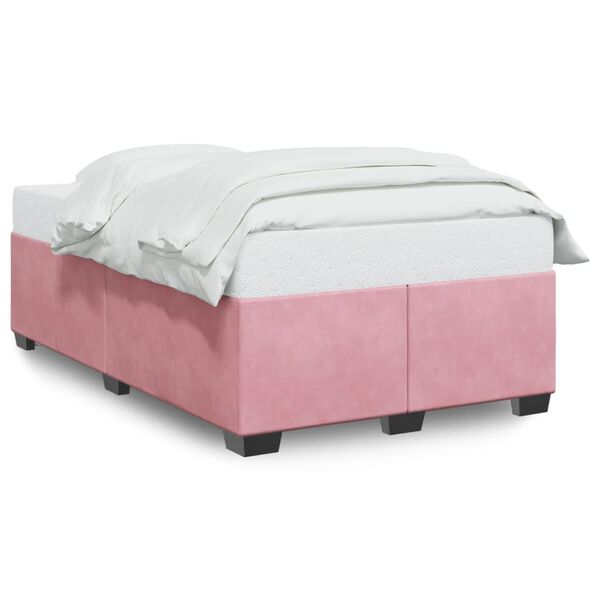 vidaXL gultas rāmis bez matrača rozā 120x190 cm samts