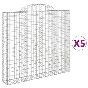 vidaXL arkveida gabiona grozi, 5 gb., 200x30x180/200cm, cinkota dzelzs