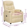 vidaXL elektrisks atpūtas krēsls, atgāžams, krēmkrāsas audums
