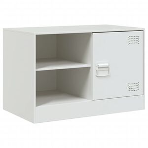 vidaXL TV skapītis, 67x39x44 cm, tērauds, balts