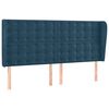 vidaXL galvgalis ar malām, 163x23x118/128 cm, tum&scaron;i zils samts