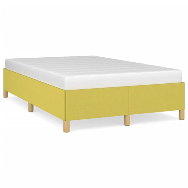 vidaXL gultas rāmis bez matrača, zaļ&scaron;, 120x200 cm, audums