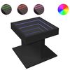 vidaXL kafijas galdiņ&scaron; ar LED, melns, 50x50x45 cm, inženierijas koks
