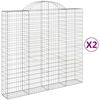vidaXL arkveida gabiona grozi, 2 gb., 200x50x180/200cm, cinkota dzelzs