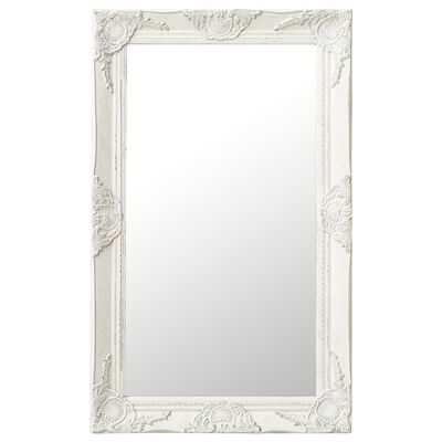 vidaXL baroka stila sienas spogulis, 50x80 cm, balts