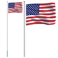 vidaXL ASV karogs un masts, 6,23 m, alumīnijs