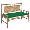 vidaXL dārza sols ar matraci, 120 cm, bambuss