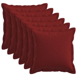 vidaXL Spilvenu pārvalks 6 gab. HOUTEN Vīna sarkans 30 x 30 cm
