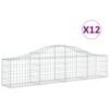 vidaXL arkveida gabiona grozi, 12 gb., 200x30x40/60 cm, cinkota dzelzs