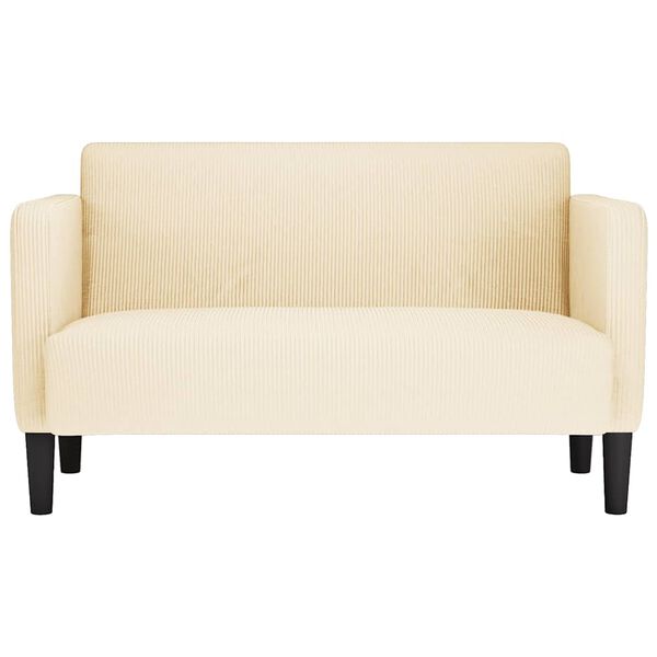 vidaXL Loveseat dīvāns, krēmkrāsas, 109 cm, velveta audums
