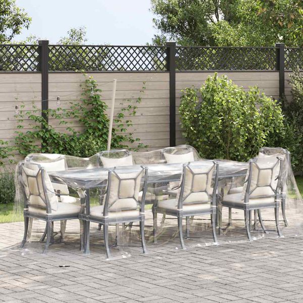 vidaXL Caurspīdīgs brezents ar cilpām 2x5 m PVC