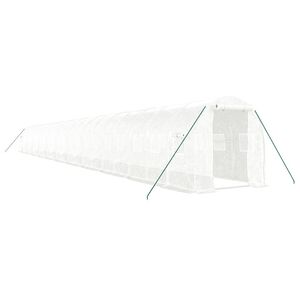vidaXL siltumnīca ar tērauda rāmi, balta, 44 m&sup2;, 22x2x2 m