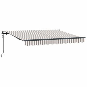 vidaXL Nolokāms markīze Gai&scaron;i pelēks un balts 500 &times; 350 cm
