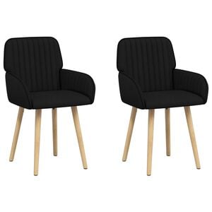 vidaXL Ēdamkrēsli 2 pcs Audums Melns 56,5 x 50 x 87,5 cm