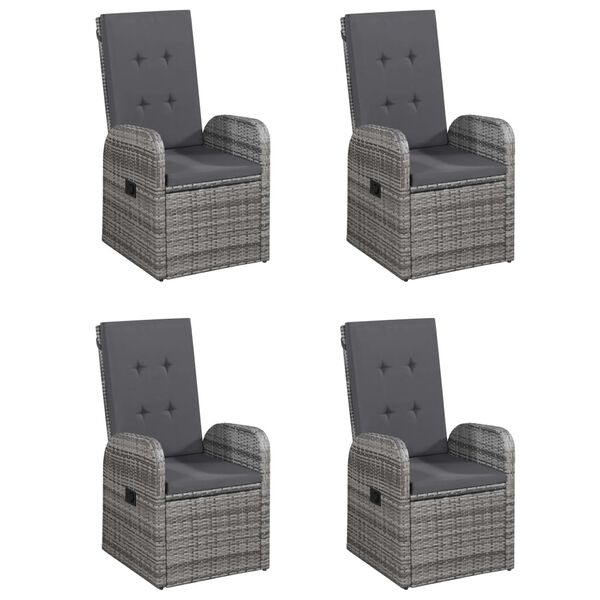 vidaXL 7-daļīgs dārza mēbeļu komplekts, pelēks