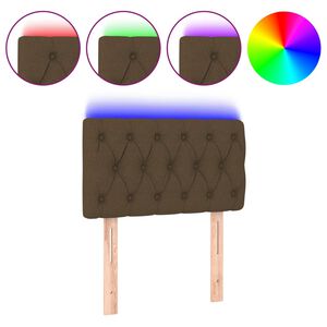 vidaXL gultas galvgalis ar LED, 80x7x78/88 cm, tum&scaron;i brūns audums