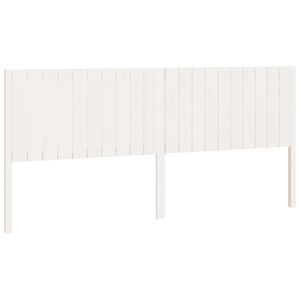 vidaXL gultas galvgalis, balts, 205,5x4x100 cm, priedes masīvkoks