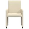vidaXL Ēdamgalda krēsli ar ritenī&scaron;iem 2 pcs Krēmkrāsa 57 x 66 x 94 cm