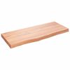 vidaXL galda virsma, gai&scaron;i brūna, 100x40x(2-6) cm, ozola masīvkoks