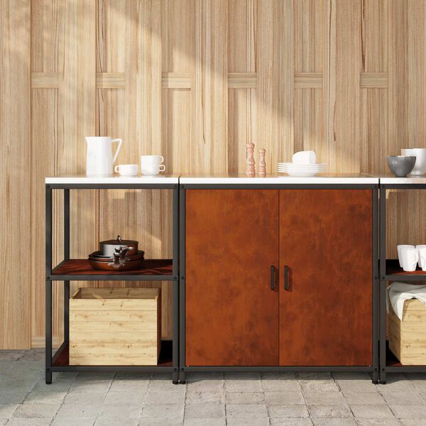 vidaXL Virtuves glabā&scaron;anas komplekts 2 pcs Rūsa Novecināts tērauds