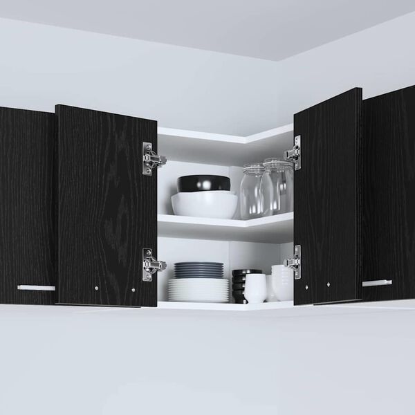 vidaXL Piekarams skapītis Melnā ozola un balta 57 x 57 x 40 cm