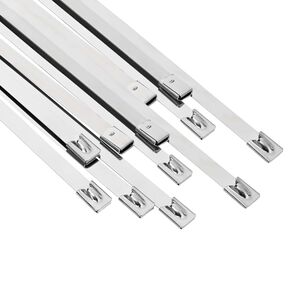 vidaXL Kabeļa saite 12 gab. 7,9 x 200 mm Sudraba