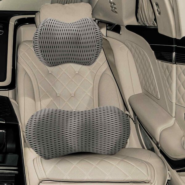 vidaXL Spilvens ar spilvenu Regulējams 2 pcs Pelēka 4D siets