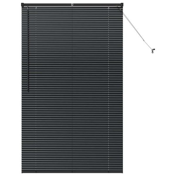 vidaXL Venēcijas žalūzijas ar aizkariem Melna 175 x 100 cm Alumīnijs
