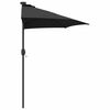 vidaXL Dārza parasols Melna 294 x 150 x 223 cm Poliesters un tērauds
