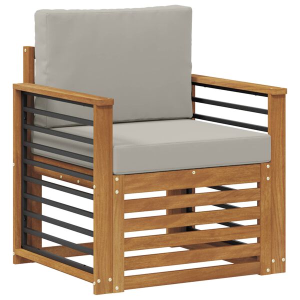 vidaXL Āra dīvānu komplekts ar spilvenu Dabiska 71 x 63 x 73 cm