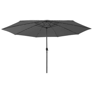 vidaXL Ombrellone da Giardino con Luci LED 400 cm antracītpelēks