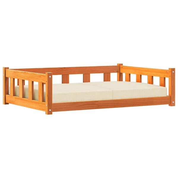 vidaXL Suņu gulta Vaks brūns 100 x 70 x 28 cm Ciets priedes koks