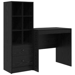 vidaXL Galds Melns ozolkoks 125,5 x 50 x 127 cm 2 gab.