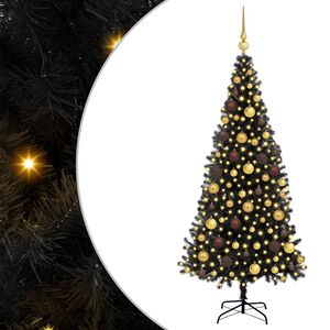 vidaXL Ziemassvētku eglīte Melna 180 cm PVC